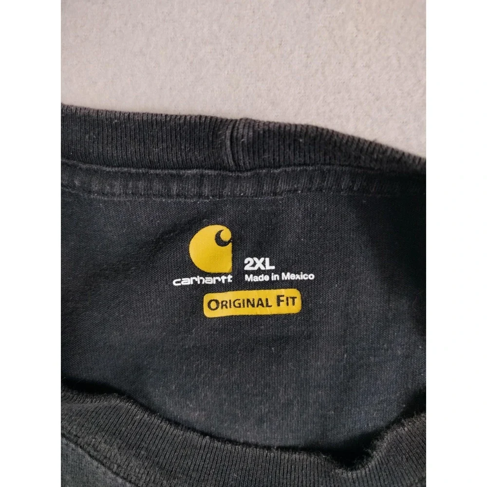 Carhartt Shirt Mens 2XL Black Original Fit Pocket Hunting Dogs Work Wear Durable